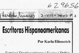 Escritoras hispanoamericanas  [artículo] Karla Eliessetch