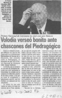 Volodia verseó bonito  [artículo]