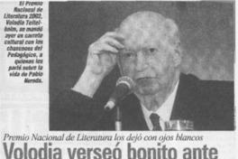 Volodia verseó bonito  [artículo]