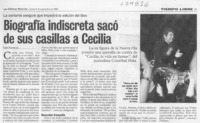 Biografía indiscreta sacó de sus casillas a Cecilia  [artículo] Felipe Rodríguez
