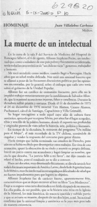 La muerte de un intelectual  [artículo] Juan Villalobos Carbona