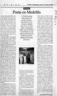 Poeta en Medellín  [artículo] Sergio Ramón Fuentealba