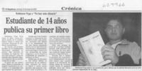 Estudiante de 14 años publica su primer libro  [artículo]
