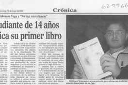 Estudiante de 14 años publica su primer libro  [artículo]