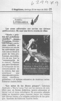 Teoría y práctica del periodismo científico  [artículo]