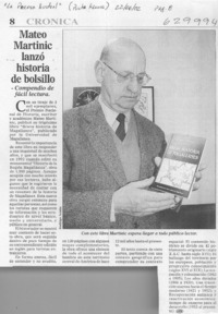 Mateo Martinic lanzó historia de bolsillo  [artículo]
