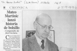 Mateo Martinic lanzó historia de bolsillo  [artículo]