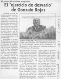 El "ejercicio de desvarío" de Gonzalo Rojas  [artículo]