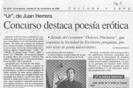 Concurso destaca poesía erótica  [artículo] Marcelo Sánchez R.