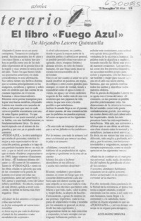 El libro "Fuego azul"  [artículo] Luis Agoni Molina