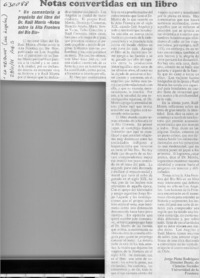 Notas convertidas en un libro  [artículo] Jorge Pinto Rodríguez