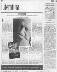 A la antigua  [artículo] Alvaro Bisama