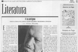 A la antigua  [artículo] Alvaro Bisama