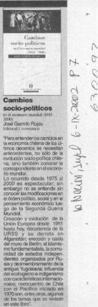 Cambios socio-políticos  [artículo]