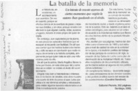 La batalla de la memoria  [artículo] Carolina Sandoval