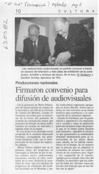 Firmaron convenio para difusión de audiovisuales  [artículo]