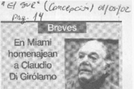 En Miami homenajean a Claudio Di Girolamo  [artículo]