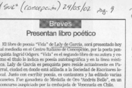 Presentan libro poético  [artículo] A. T.
