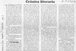 Crónica literaria  [artículo] Ramón Riquelme