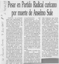 Pesar en Partido Radical curicano por muerte de Anselmo Sule  [artículo]