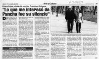 "Lo que me interesó de Pancho fue su silencio"  [artículo]