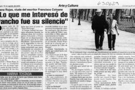 "Lo que me interesó de Pancho fue su silencio"  [artículo]