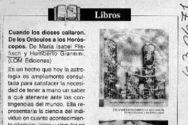 Cuando los dioses callaron  [artículo]