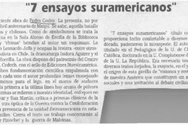 "7 ensayos suramericanos"  [artículo] Víctor Vidal S.