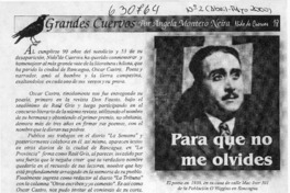 Para que no me olvides  [artículo] Angela Montero Neira