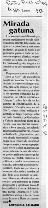 Mirada gatuna  [artículo] Antonio J. Salgado