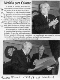 Medalla para Coloane  [artículo]