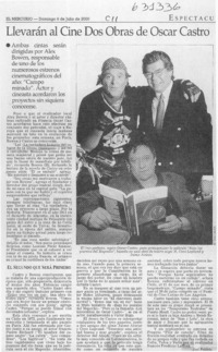 LLevarán al cine dos obras de Oscar Castro  [artículo] Joel Poblete