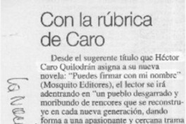 Con la rúbrica de Caro  [artículo]