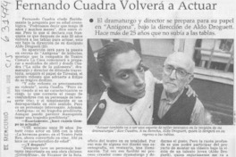 Fernando Cuadra volverá a actuar  [artículo]
