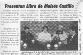 Presentan libro de Moisés Castillo  [artículo]