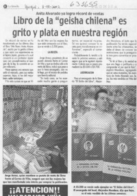 Libro de la "geisha chilena" es grito y plata en nuestra región  [artículo]