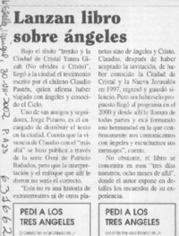 Lanzan libro sobre ángeles  [artículo]