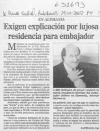 Exigen explicación por lujosa residencia para embajador  [artículo]