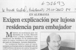 Exigen explicación por lujosa residencia para embajador  [artículo]