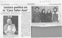 Lectura poética en la "Casa taller azul"  [artículo]