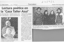 Lectura poética en la "Casa taller azul"  [artículo]