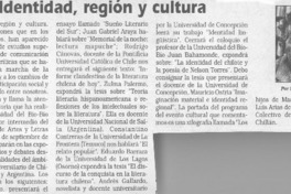 Identidad, región y cultura  [artículo] Ramón Riquelme