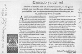 Cansado ya del sol  [artículo] Carolina Sandoval