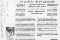 Los cuidados de mi embarazo  [artículo] Alfredo Barría M.