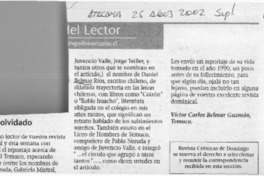 Poeta olvidado  [artículo] Víctor Carlos Belmar Guzmán