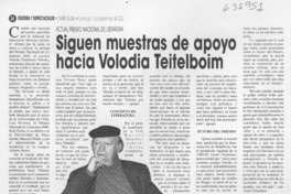 Siguen muestras de apoyo hacia Volodia Teitelboim  [artículo]