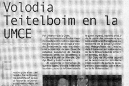 Volodia Teitelboim en la UMCE  [artículo]