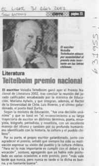 Teitelboim premio nacional  [artículo]