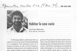 Habitar la casa vacía  [artículo] Juan Carlos Montagna