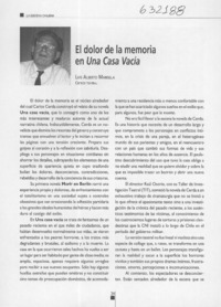 El dolor de la memoria de Una Casa Vacía  [artículo] Luis Alberto Mansilla